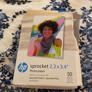 A new package of HP Sprocket photo paper for 2.3 x 3.4” Sprocket